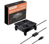 NewHail Ventola di raffreddamento silenziosa da 120 mm con regolatore di velocità L/M/H a 3 gradi, DC 5 V alimentata tramite USB, ventola di raffreddamento per router, modem, ricevitore, DVR,