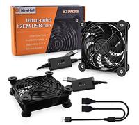 NewHail Ventola USB silenziosa da 120 mm con cuscinetti a doppia sfera, ventola USB 5 V, con regolatore di velocità L/M/H a 3 gradi, ventola di raffreddamento ad alto flusso d'aria per router, modem