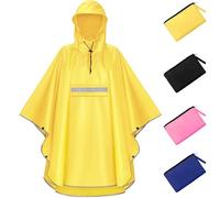 NEWIROVE Mantella Antipioggia Bambino Leggero Poncho Antipioggia Bambino Impermeabile Con Strisce Riflettenti Unisex Poncho Antipioggia Per Ragazze E Ragazzi