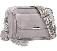 NEWIROVE Sac Bandoulière Femme, Sac à Main Femme Bandoulière En Cuir Pu Pochette Sac A Main Femme Avec Large Sangle Réglable et Amovible Pour Le Shopping, Travail et Voyages, Gris Pâle