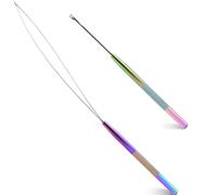 NEWISHTOOL Kit di strumenti per extension per capelli in acciaio inossidabile, strumento per tirare l'ago e infila perline, strumento per capelli, kit per micro collegamenti per perline in silicone