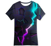 NEWISTAR Magliette per Ragazzi Stampa 3D Magliette Divertenti Maglietta Estiva a Maniche Corte M
