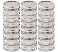 Newk 24 set di coperchi e anelli per barattoli di vetro a bocca normale, contenitori per barattoli di vetro riutilizzabili con coperchi in silicone per barattoli, Kerr e altri (70 mm)