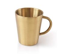 Newk Bicchieri in acciaio inox, 300 ml, tazza in metallo, doppia parete, per barbecue, casa, ufficio, feste, guida, colore: oro tiranno