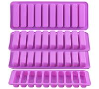 Newk Stampi in silicone a forma di dita, confezione da 4 confezioni da 10 cavità rettangolari per barrette di cioccolato, crocchette, dolcetti per cani, pastelli, cubetti di ghiaccio