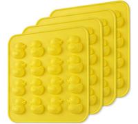 Newk Stampi in silicone per cioccolato a forma di anatra, 4 confezioni da 16 cavità, antiaderenti, per cubetti di ghiaccio, gelatina, fondente, caramelle dure