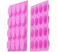 Newk Stampi ovali in silicone per sapone, 2 confezioni da 16 cavità, mini stampi per sapone fatti a mano fai da te per, C074042301