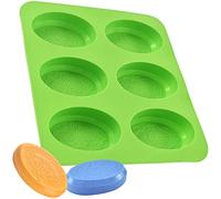 Newk Stampi ovali in silicone per sapone, 6 cavità fai da te stampo per sapone fatto a mano con motivi floreali misti per sapone al latte