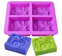 Newk Stampi quadrati in silicone per sapone, fai da te, fatti a mano, con motivo a onde oceaniche, per sapone al latte (cavità da 99,2 g)