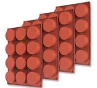 Newk Stampo cilindrico in silicone, 4 confezioni da 12 cavità rotonde cilindri per cake pop, stampo per sapone, stampo per biscotti al cioccolato, bomba da bagno, cheesecake