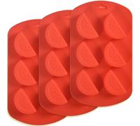 Newk Stampo in silicone a forma di frutta, 4 confezioni da 6 cavità per anguria, antiaderente per alimenti, per sapone, cubetti di ghiaccio, caramelle, fondente, cioccolato