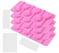 Newk - Stampo in silicone per lecca-lecca, 4 confezioni da 6 stampi in silicone per lecca-lecca, cioccolato e caramelle