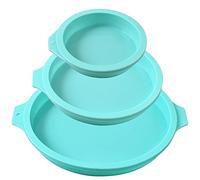 Newk Stampo per torta tondo in silicone, 3 confezioni stampo per torta come disco in silicone, sottobicchieri in resina, sapone fatto a mano - 4 "+6" +8 "