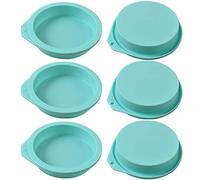 Newk Stampo in silicone tondo in silicone, 6 confezioni stampo in silicone antiaderente per cottura, torte, muffin e sottobicchieri in resina - 4 pollici