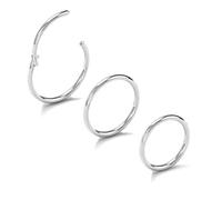 NewkeepsR 3 Pezzi- 0,8mm titanio incernierato segmento clicker anello senza cuciture del cerchio del naso, orecchino del trago della traversina della cartilagine per le donne -8/9/10mm