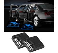 NewL 2 Pz Led Luce di benvenuto della porta dell'auto per il logo dell'aquila Simbolo proiettore luci ombra fantasma (Cavallo blu)