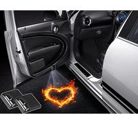 NewL 2 Pz Led Luce di benvenuto della porta dell'auto per il logo dell'aquila Simbolo proiettore luci ombra fantasma (Cuore di fuoco rosso)