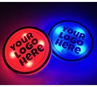 NewL 2Pcs Logo personalizzato LED Cup Holder Coasters per auto, sottobicchiere luci grigio