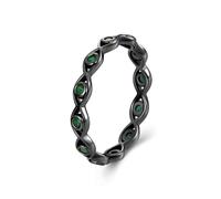 NewL Anello da donna in argento Sterling 925 da 3 mm retrò contro il malocchio impilabile anello nuziale eternità, Argento