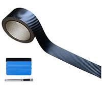 NewL Kit di attrezzi gratuito Kit di avvolgimento in vinile 3D in fibra di carbonio per Black Out Chrome Elimina il rivestimento della finestra Rifinitura della porta (5 cm x 9 Metri)