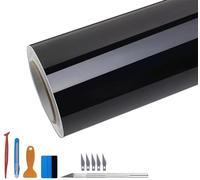 NewL Kit di attrezzi gratuito Kit di avvolgimento in vinile lucido per Black Out Chrome Eliminazione del rivestimento della finestra Rifinitura della porta (30 cm x 3 metri)