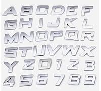 NewL Lettere autoadesive 3D in metallo con numeri e lettere dell'alfabeto corsivo per auto, accessori per auto, decorazione (maiuscola corsiva)
