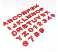 NewL Lettere maiuscole in metallo rosso personalizzate per auto e cassette postali decalcomanie per emblema nome badge (rosso)