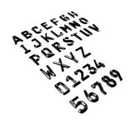 NewL Lettere Maiuscole Personalizzabili in Plastica Cromata Nero | Finitura lucida galvanizzata, ogni carattere alto 3,5 cm, resistenti alle intemperie, autoadesivi, facile installazione