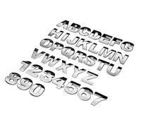 NewL Lettere Metalliche Personalizzate 3D Argentate, Altezza 4,5 cm | Resistente alle intemperie e antiruggine, superficie lucida, forte adesivo, per auto cassetta postale emblemi targhette nome