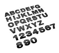 NewL Lettere Metalliche Personalizzate 3D Cromate, Nere, Altezza 4,5 cm | Resistente alle intemperie e antiruggine, superficie opaca, forte adesivo, per auto cassetta postale emblemi e targhette nome