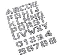 NewL Lettere Metalliche Personalizzate con Cristallo Diamante 3D Argento | Lettere numeri adesivi cristalli brillanti personalizzabili, resistenti intemperie ruggine scolorim, per auto, casa, insegne