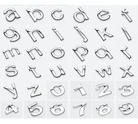 NewL Lettere minuscole in metallo personalizzate per auto e cassetta postale decalcomanie per caselle postali emblema nome badge kit (argento)