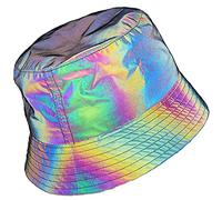 NEWL OPO Cappello da Pescatore Riflettente Arcobaleno e Cappello da Sole da Donna Brilla nel Nero, Grigio, Taglia Unica, Grigio, Taglia Unica