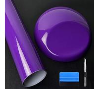 NewL Pellicola autoadesiva in vinile viola lucido con bolle di rilascio dell'aria - per esterni per uso automobilistico (45 cm x 150 cm)