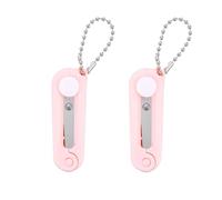 Newlemo 2 forbici pieghevoli rosa, mini forbici portatili da viaggio con portachiavi, sicure e compatte lama affilata in acciaio inox per artigianato, cucito, ufficio e casa
