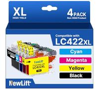 NewLift MFC-J5340DW - Dispositivo multifunzione a getto d'inchiostro 4 in 1, bianco, medio, 250 fogli, 50 fogli ADF LC422, compatibile con le stampanti MFC-J5340DW