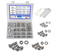 newlng 1065 Pezzi M2 M3 M4 M5 Kit di Bulloni e Dadi e Rondelle Acciaio Inox 304 Viti a Testa Svasata e Dadi Vite e Dadi Esagonali e Rondelle Piatte Kit