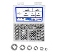 newlng Dadi Esagonali M2 M3 M4 M5 M6 M8 Dadi Autobloccanti Bulloni Esagonali Controdado A2 -DIN 934 / ISO 4032 Acciaio Inox 304 Assortimento Dadi di Bloccaggio Inserti Filettati 310Pezzi