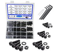 newlng M2 M3 M4 M5 Nero Kit Bulloni e Dadi con Rondelle Nero 945 Pezzi Viti a Brugola In Acciaio al Carbonio Viti a Testa Esagonale Kit Viti e Dadi