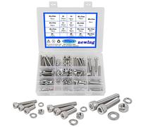 newlng M5 M6 M8 Bulloni e Dadi Rondelle Assortimento Kit A2-70 Acciaio Inox 304 Viti a Brugola Esagono Incassato Bulloni Set Viti e Dadi 300Pz