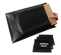 newlng Sacchetti per Spedizioni Vinted 500X600mm 25Pezzi Opaco e Resistente allo Strappo con Strisce Autoadesive Buste Spedizione Vinted Logistica Tessile Borse di Trasporto nero Large