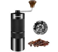 NewlukPro M6 Macinatore da Caffè Manuale Con 24 Impostazioni di Macinazione, Sharp Hexagonal Mill Core e Manico in Noce - Mini Portatile per Ufficio, Viaggi e Camping