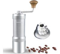 NewlukPro Macinacaffè manuale, affilato Heptagona Burr, macinacaffè con manico in noce con 48 impostazioni, macinacaffè a tre cuscinetti, macinacaffè piccolo per versare su espresso espresso francese