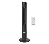 Newlux - Ventilatore a torre senza spas W130 (45W) con altezza 103,5cm, 3 vel, 3 modalità, scillazione di 70 gradi, timer 12 ore e design compatto. Ventilatore da terra con telecomando (nero)