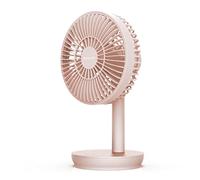 Newlux - Ventilatore da Tavolo USB Windpure Desk W300 con 4 Vel, Testa Pieghevole, Batteria al Litio fino a 50 Min. Ventilatore da Scrivania Silenzioso (30 dB) per Ufficio, Casa o Campeggio (Corallo)