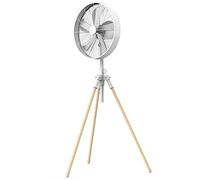 Newlux - Ventilatore da terra Tripod W3050 con 5 pale in metallo, altezza 120-130cm, oscillazione automatica 80° e 3 velocità. Ventilatore a treppiede pieghevole con motore in rame 50W | Bianco