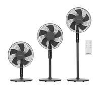 Newlux - Ventilatori a piantana con telecomando 3 in 1 W1050 Smart 10 Aspas da ø40cm, 3 Vel. e timer 18 ore. Ventilatore a pedale oscillante 90° con altezza regolabile 130, 100 o 70cm (Nero)