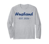 Newlywed Marriage Quote Minimalist Simple Husband EST 2026 Maglia a Manica