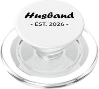 Newlywed Marriage Quote minimalist simple Husband Est 2026 PopSockets PopGrip per MagSafe