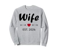 Newlywed Marriage Quote Minimalist Simple Wife EST 2026 Felpa